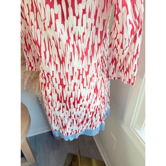 NWT Boden Toulon Tunic Top Womens Size 2 Red White Print Cotton Blouse - Picture 7 of 8